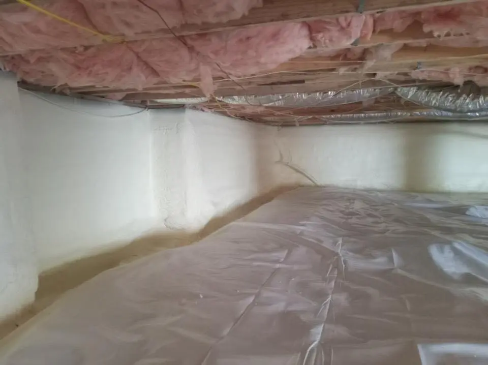 Crawl space encapsulation with closed-cell spray foam for Flat Roof Repair in Lafayette